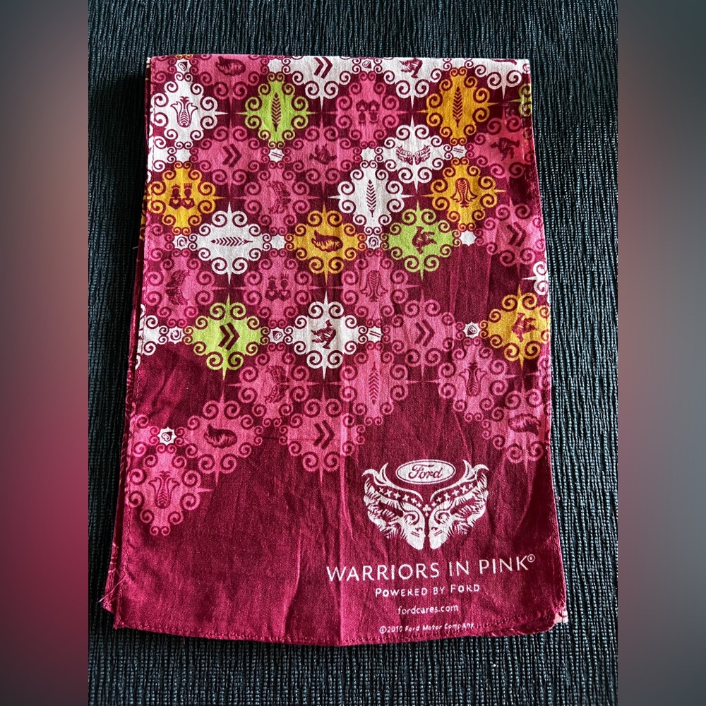 Ford Pink Cotton Scarf with Patterns